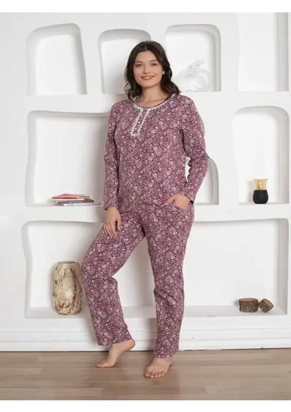 Çiçek Desenli Kadın Pijama Takımı