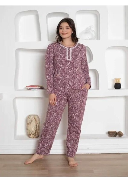 Çiçek Desenli Kadın Pijama Takımı
