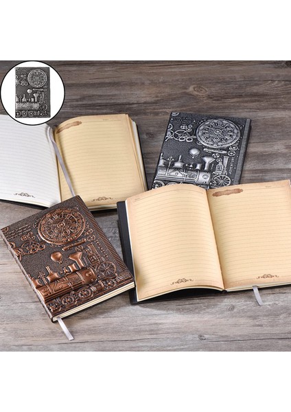 Hediyelik Gümüş Tren Kabartmalı Deri Defter modelleri