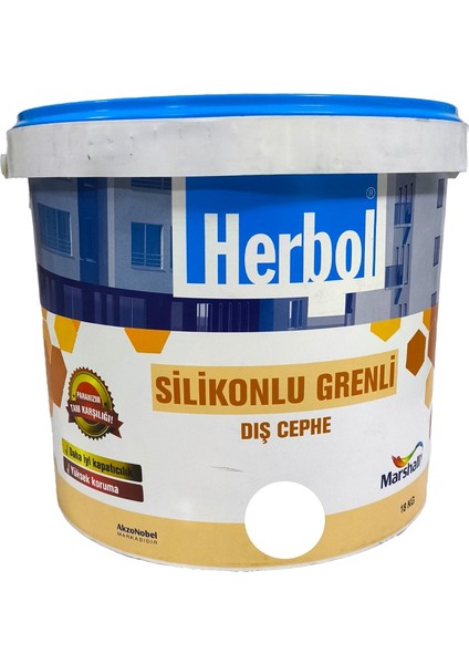 Herbol Silikonlu Grenli Dış Cephe Boyası 18 kg RAL7005 Çelik Gri