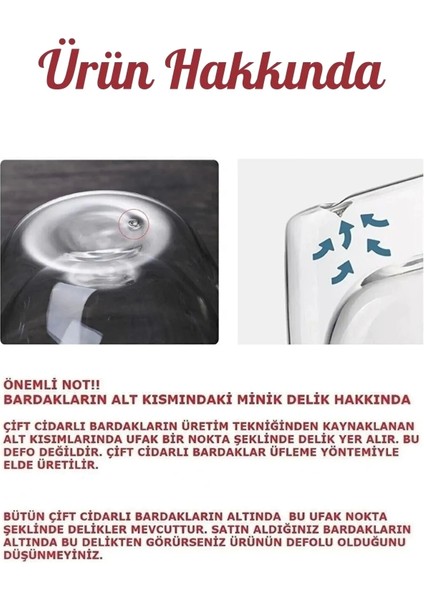 2'li Çift Cidarlı Bardak 200 ml Ev Ofis Çay Fincanı Kahve Sunum Bardağı Dayanıklı Kupa Cam Bardak indirimleri