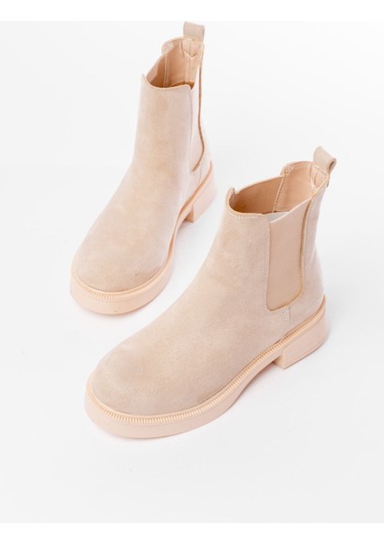 Bej Süet Lastikli Günlük Kadın Bot Bayan BOT86596 fırsatları