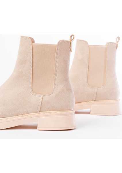 Bej Süet Lastikli Günlük Kadın Bot Bayan BOT86596 indirimleri