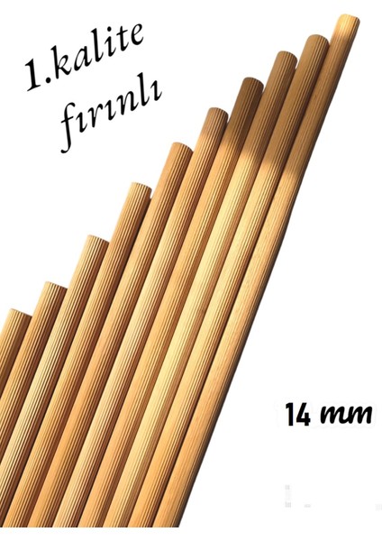Ahşap Kavele Çıta Çubuk Kavela Kayın 50 cm 14 mm Yivli 5 Adet