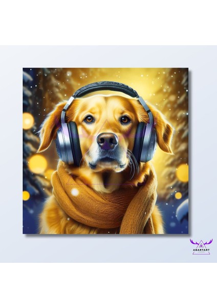 Tekli Kare Kanvas Çocuk Odası Müzik Dinleyen Köpek Tasarımı fiyatları