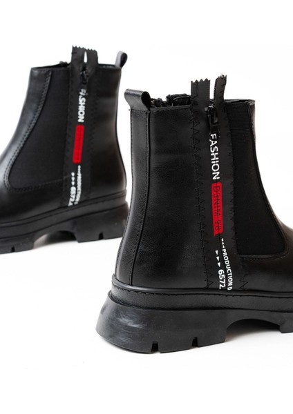 ASM-086 Siyah Fashion Aksesuarlı Fermuarlı Günlük Kadın Bot indirimleri