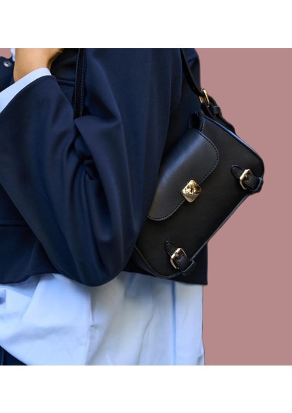 Worldstore Çift Kemerli Aksesuarlı Mini El ve Omuz Çantası Siyah modelleri