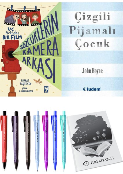 Çizgili Pijamalı Çocuk ve Sözcüklerin Kamera Arkası 2'li Set