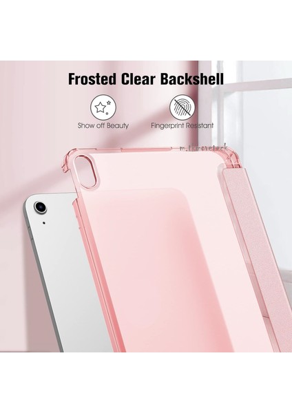 Apple iPad 10. Nesil 10.9inç Kılıf Flip Cover Kalem Bölmeli Akıllı Uyku Modlu Standlı Kapaklı Arkası Renkli Pc Case / 2022 / A2696 / A2757 / A2777