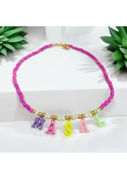 Kişiye Özel Isimli Boncuklu Çocuk Kolye