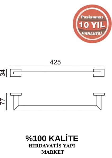 Paslanmaz Pirinç Kenzo Uzun Havluluk 40 cm fiyatları