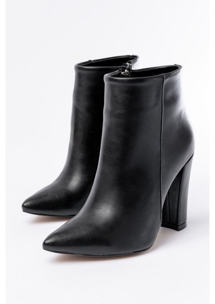 VRT-4801 Siyah Yüksek Kalın Topuklu Fermuarlı Kadın Bot fırsatları