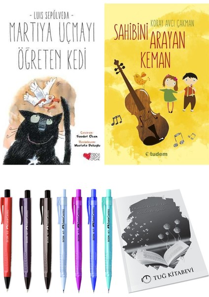 Sahibini Arayan Keman ve Martıya Uçmayı Öğreten Kedi 2'li Set