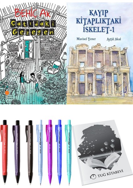 Kayıp Kitaplıktaki Iskelet 1 ve Çatıdaki Gezegen 2'li Set