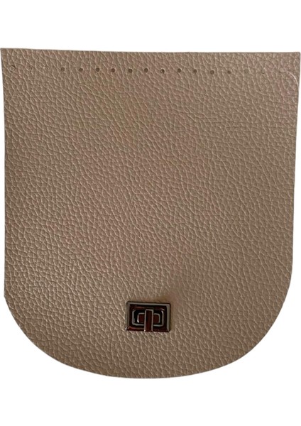 Kilitli Çanta Kapağı 18X 20 cm Taş Renk Krom Klips