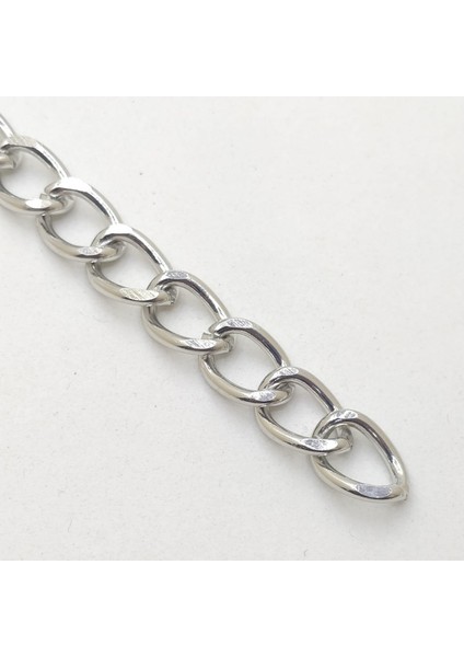 Metal Çanta Zincir 13 mm 1 Metre Gümüş