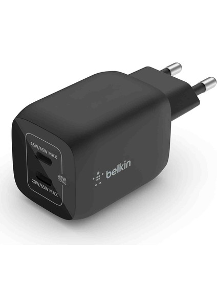 65W Çift USB Type-C Gan Duvar Şarj Cihazı