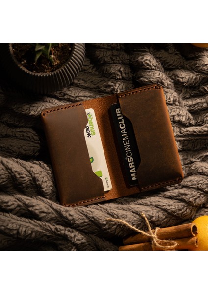 Minimal X FOLD Hakiki Deri Kartlık - Minimalist Şık Tasarım - Gerçek Deri ve El Yapımı