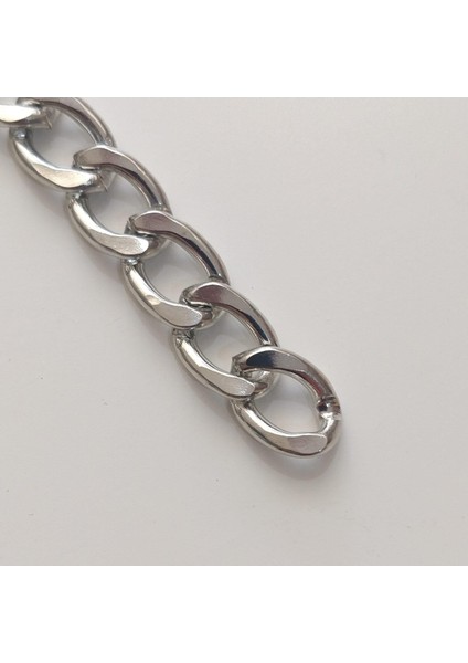 Metal Çanta Zincir 9 mm 1 Metre Gümüş