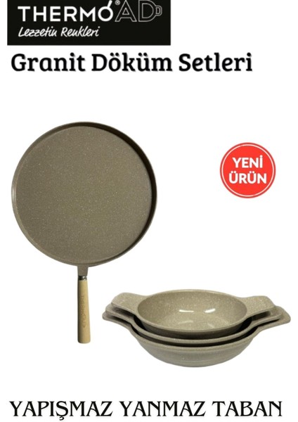 2'li Vizon Set (Gözleme Tavası 36 Cm-3'lü 18-20-22 cm Güveç Sahan Set Kapaksız )