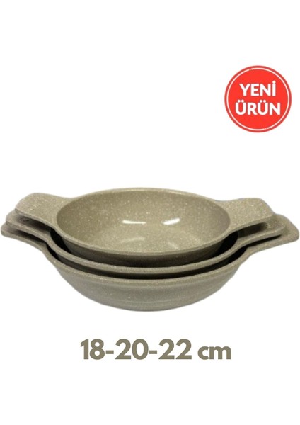 2'li Vizon Set (Gözleme Tavası 36 Cm-3'lü 18-20-22 cm Güveç Sahan Set Kapaksız )