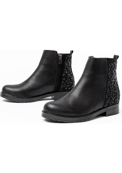 165-212 Siyah Taş Aksesuarlı Fermuarlı Günlük Kadın Bot fırsatları