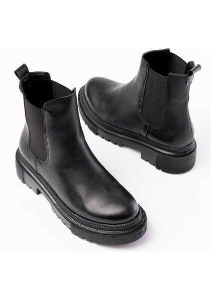 812-2137 Siyah Lastikli Günlük Kadın Bot indirimleri