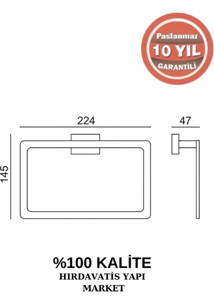 Paslanmaz Pirinç Kenzo Kare Havluluk fiyatları