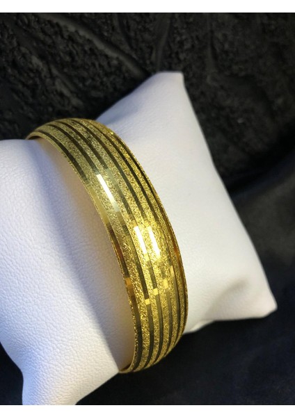 24 Ayar Altın Kaplama 15 mm Simli Sarmal * Düğün • Nişan • Söz Takı Bileziği