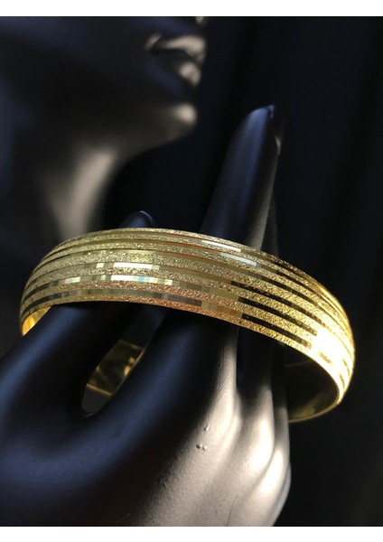 24 Ayar Altın Kaplama 15 mm Simli Sarmal * Düğün • Nişan • Söz Takı Bileziği fırsatları