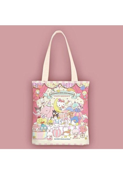 Sanrio Kawaii Kuromi My Melodi Melody Hello Kitty Kanvas Tote Kadın Genç Kız Çocuk Doğum Günü Hediye