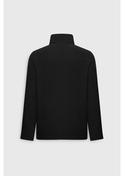 Softshell Standart Fit Normal Kesim Dik Yaka Fermuarlı Yan Cepli Mont