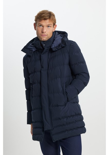 Standart Fit Normal Kesim Çıkma Kapüşon Dik Yaka Yan Cepli Kaban indirimleri