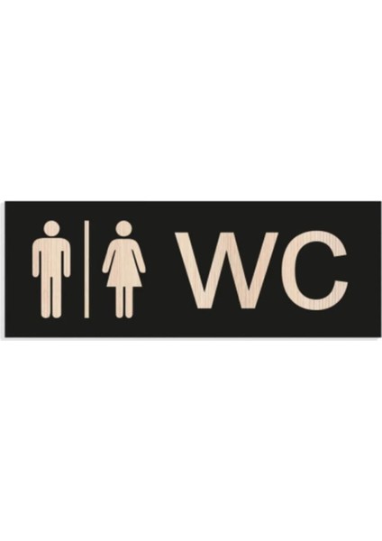 Tekno Trust Dekoratif Wc Yönlendirme Yazısı Ahşap