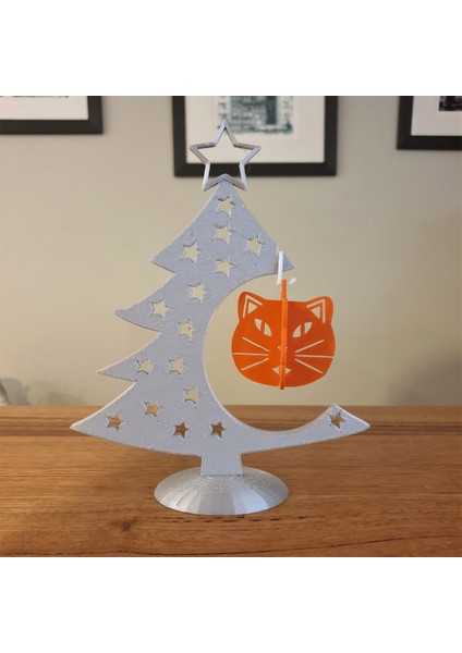 Kedi Figürlü Sallantılı Yılbaşı Ağacı