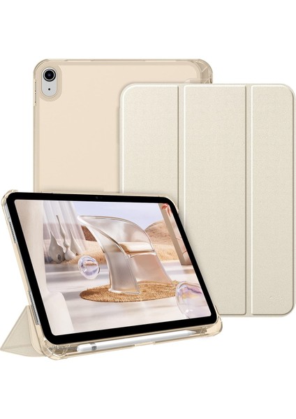 Apple iPad 10. Nesil 10.9inç Kılıf Flip Cover Kalem Bölmeli Akıllı Uyku Modlu Standlı Kapaklı Arkası Renkli Pc Case / 2022 / A2696 / A2757 / A2777