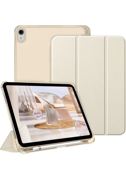 M.tk moveteck Apple iPad 10. Nesil 10.9inç Kılıf Flip Cover Kalem Bölmeli Akıllı Uyku Modlu Standlı Kapaklı Arkası Renkli Pc Case / 2022 / A2696 / A2757 / A2777