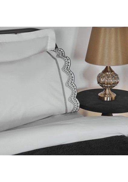 Orvel Çift Kişilik Nakışlı Nevresim Takımı Beyaz modelleri