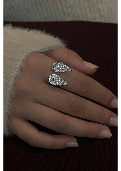 Zirkon Taşlı Melek Kanadı Model Ayarlanabilir Gold Kadın Yüzük fiyatları