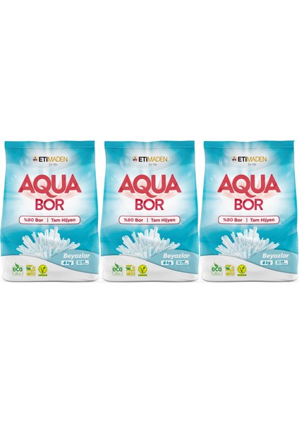 Aquabor Matik Toz Çamaşır Deterjanı 18 kg Beyazlar İçin 120 Yıkama