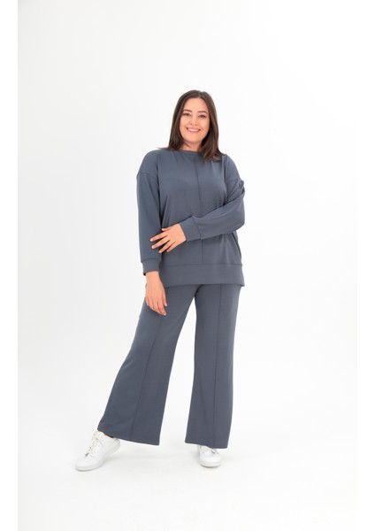 Kadın Büyük Beden Premium Sho Kumaş Ispanyol Paça Şık Füme Eşofman Takımı fiyatları