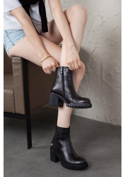 Kadın Deri Fermuarlı Günlük Siyah Bot 1340 fiyatları
