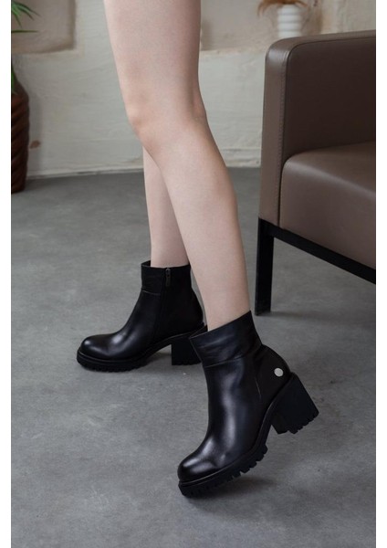 Kadın Deri Fermuarlı Günlük Siyah Bot 1340 modelleri