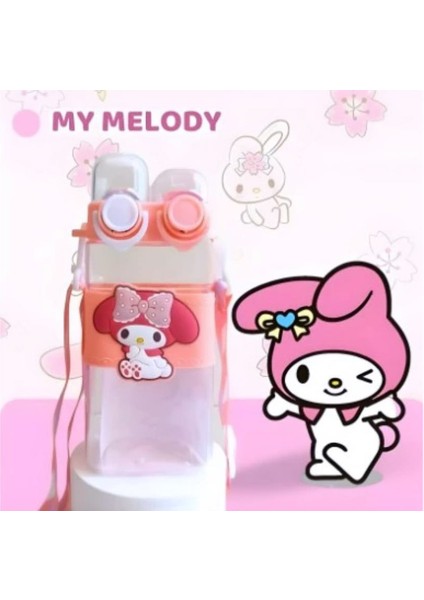 Sanrio Kawaii Kuromi Cinnamoroll My Melody Suluk Matara 3D Yapışkanlı Sticker Çift Hazneli Pipetli fırsatları