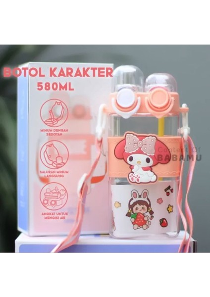 Sanrio Kawaii Kuromi Cinnamoroll My Melody Suluk Matara 3D Yapışkanlı Sticker Çift Hazneli Pipetli indirimleri