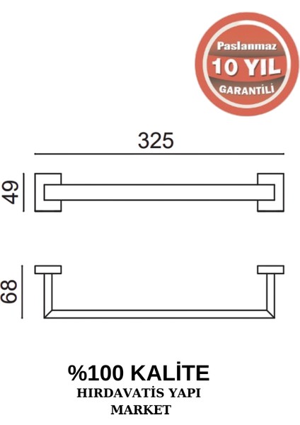 Paslanmaz Pirinç Kenzo Uzun Havluluk 30 cm fiyatları