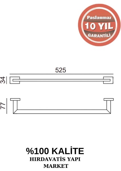 Paslanmaz Pirinç Kenzo Uzun Havluluk 50 cm fiyatları