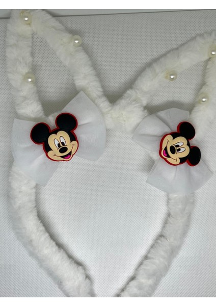 Peluş Mickey Mouse Kız Çocuk Saç Taç