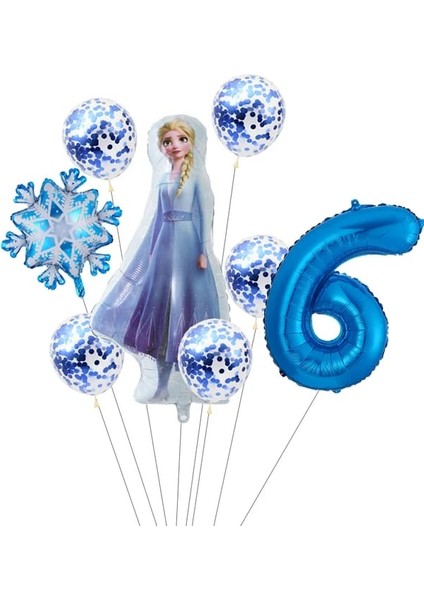 Frozen Elsa Folyo Balonlu Yaş Balon Set