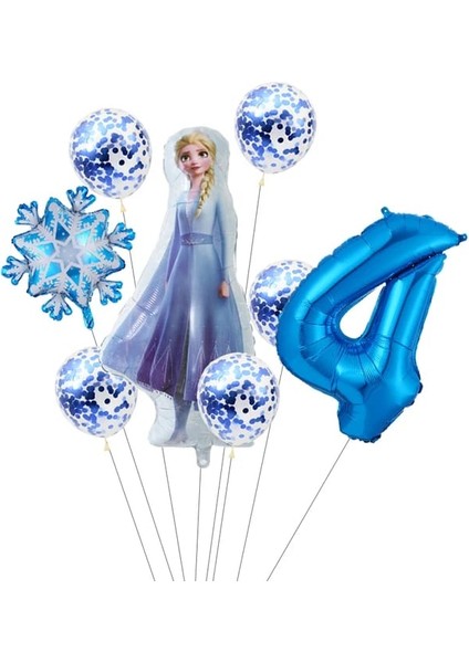 Frozen Elsa Folyo Balonlu Yaş Balon Set